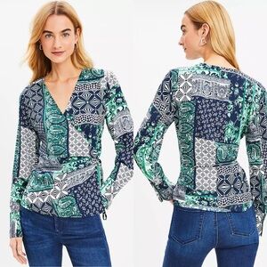 NWT! Loft Patchwork Wrap Blouse